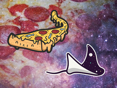 Pizza Cat & Space Ray decal pizza cat space ray stickers