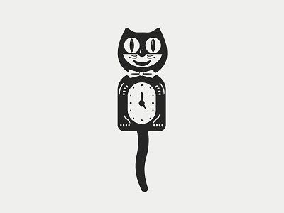 Clock | Inktober 14/31 cat clock inktober inktober 2018 meow retro