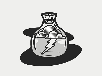 Jolt - Inktober 30/31 bottle flat illustration inktober inktober 2018 jolt lightning lightning in a bottle orlando shock vectober vector