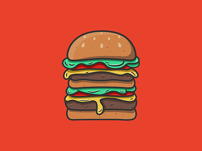 Fast | Inktober 2016 burger caseyillustrates fast fast food flat illustration inktober inktober 2016 junk food vector