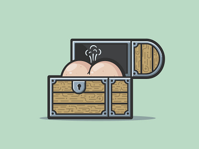 Argg matey, hands off me booty! booty butt caseyillustrates chest fart flat illustration inktober orlando pirate treasure vector