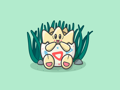 🐣 baby broken caseyillustrates egg flat illustration inktober misty pokemon togepi vector