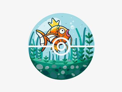 Magikarp aquarium bubble caseyillustrates cute fish flat gyarados illustration inktober magikarp magikarp jump orlando pokeball pokemon tank vector