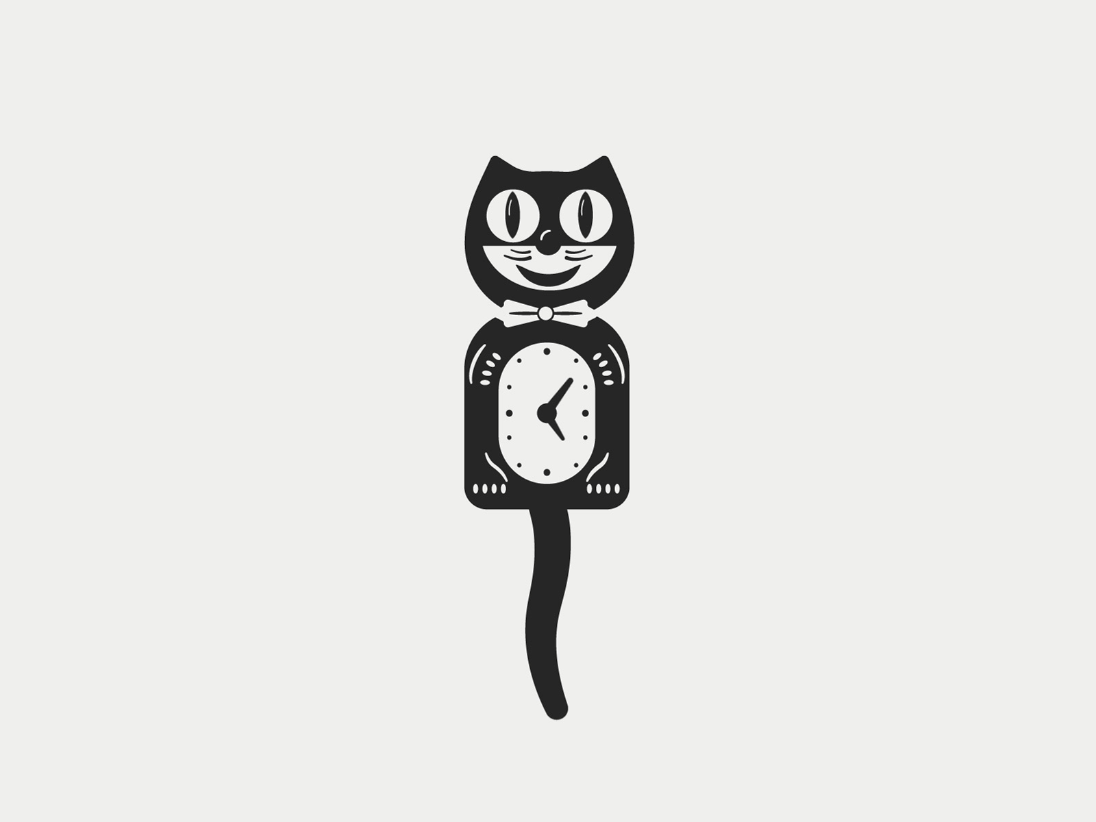 Swing | Inktober 09/31 animation black and white caseyillustrates cat cat clock clock flat florida illustration inktober inktober 2019 orlando swing tick vector