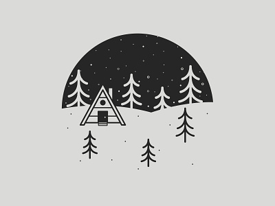 Snow | Inktober 11/31 a frame cabin caseyillustrates illustration inktober inktober 2019 orlando print snow vector winter