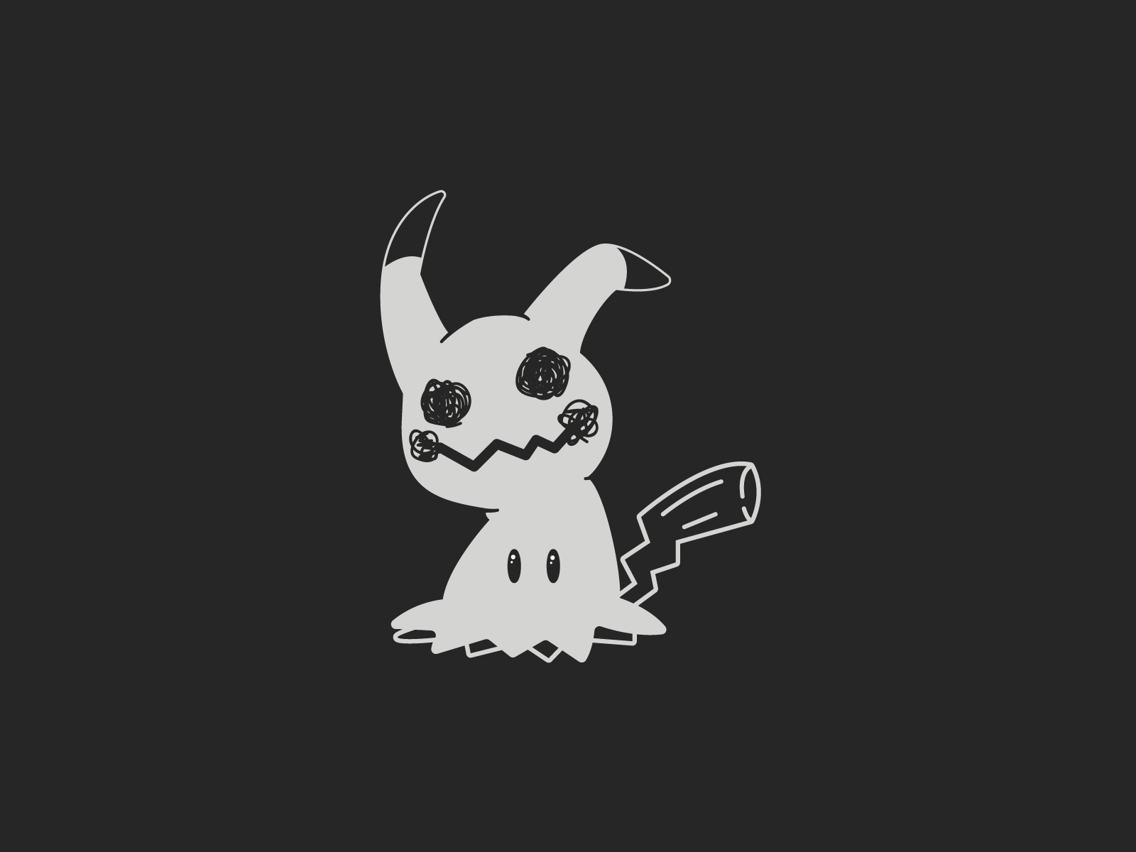 Misfit - Inktober 18/31 caseyillustrates illustration inktober mimikyu nintendo orlando pikachu pokemon pokemon go vector