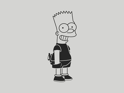 Sling | Inktober 19/31 bart cartoon caseyillustrates illustration inktober print simpson sling slingshot vector