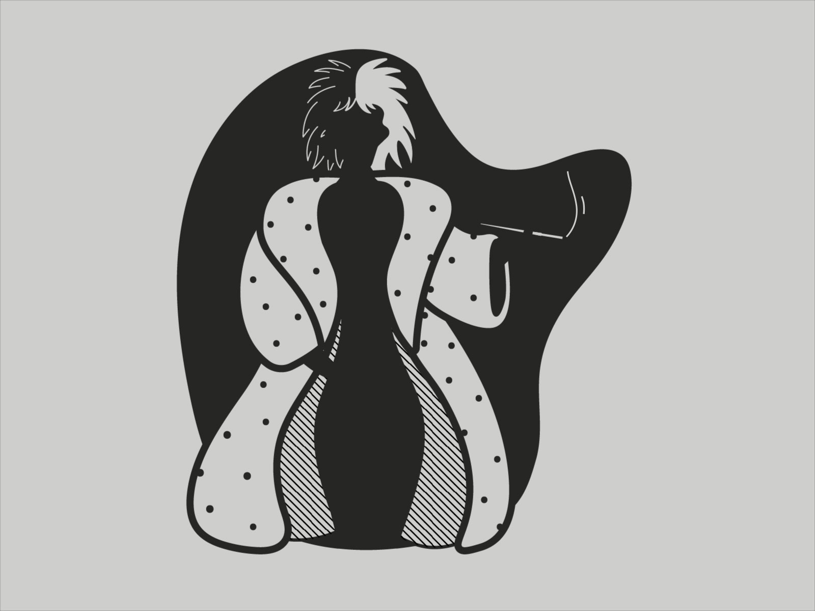 Coat | Inktober 27/31 animated caseyillustrates coat cruella cruella de vil disney flat illustration inktober vector