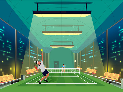 Tennis Court artdirection artinthetimeofcovid19 illustration talenthouse talenthouseartist vector