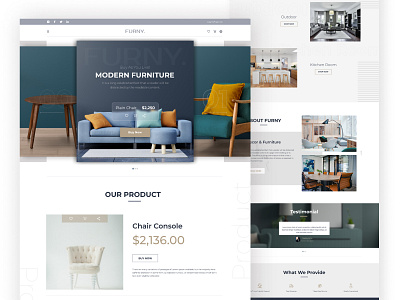 Furniture shop website Design branding clean concept design e commerce furniture shop ui ux web