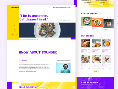 Food Recipes Website clean color concept food freelance graphic design herosection image landingpage minimal resipes typography uiux userinterface website