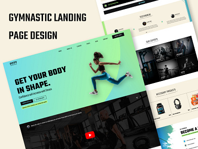 GYMNASTIC LANDING PAGE DESIGN branding business clean concept design dribbble fitness graphic design graphicdesign gymnastic landingpage ui uidesign ux website