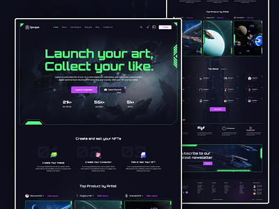 NFT Project Landing page design bitcoin blockchain branding clean concept crypto design graphic design nft ui ux