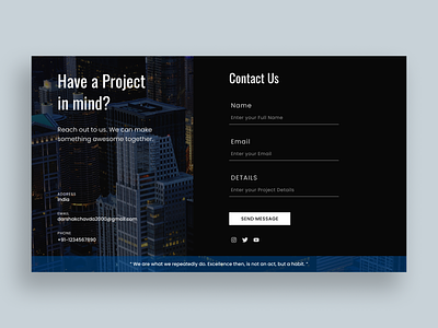 Daily UI 028 - Contact Us contact contact form contact page contact us contact us form contact us page contacts daily ui 028 dailyui dailyui 028 dailyuichallenge dark mode dark theme design form form field information project ui web design