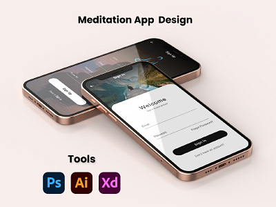 Meditation App app design graphic design logo mobile app ui