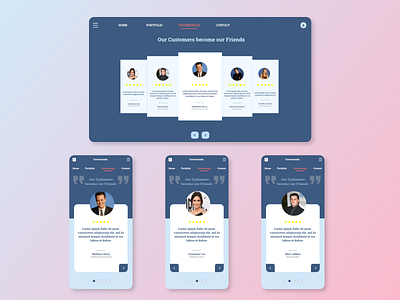 Testimonials UI app appdesign appui dailyui design testimonials ui ux