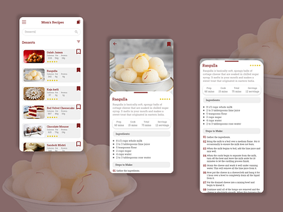 Recipe UI app appdesign appui dailyui design recipe ui ux