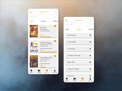 Favorites UI app appdesign appui bookappui dailyui design favorites ui ux