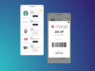 Redeem Coupon UI