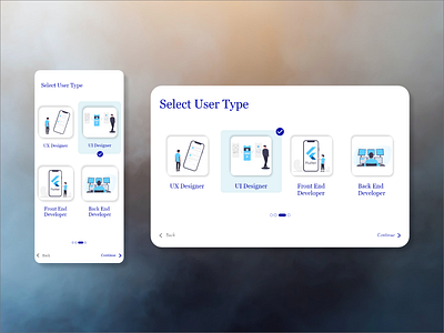Select User Type UI by Smruti Mankad on Dribbble