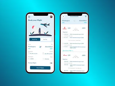 Flight Search UI app appdesign appui dailyui dailyui068 design flight flightsearch ui ux