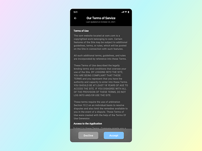 Terms Of Service UI