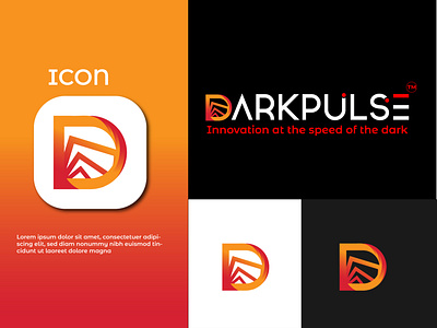 Design a logo for "Darkpulse" color overlay creative eye catching logo gradient logo icon lettering logo typography