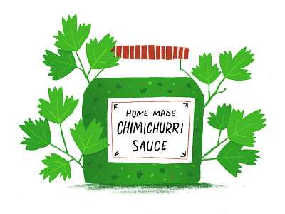 Chimichurri Sauce drawing illustration procreate
