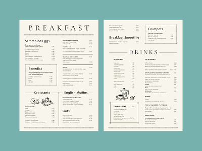Croft & Co. Breakfast menu design branding design graphic design illustration layout menu menu design procreate restaurant branding typography