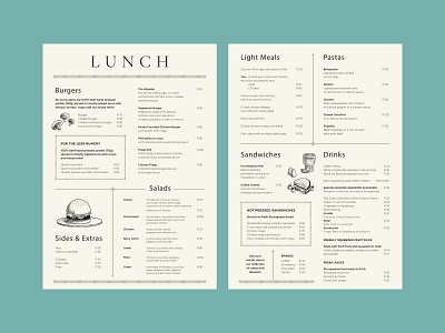Croft & Co. Lunch menu design