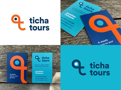 Ticha Tours Logo business car design graphic design identity logo simple