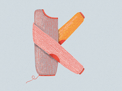 Knitted Sweater illustration k knitted letter k sweater typography