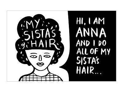 My Sista's Hair afro business card design hair hairdressing illustration