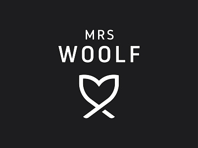 Mrs Woolf Logo branding graphic design heart identity logo simple