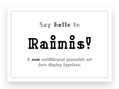 Rainis Font art deco asset font geometric latvia riga type typeface typography