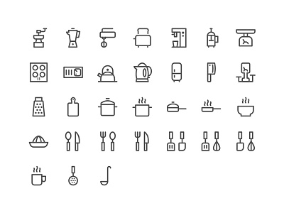 Kitchen Icon Set By Andrejs Kirma On Dribbble