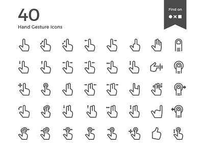 Hand Gestures digital icon iconography icons iconset interaction nounproject pictogram sketchapp tech touchscreen ui