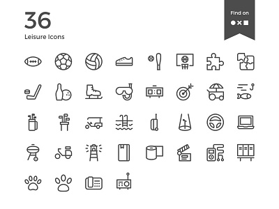 Leisure Icons golf icon iconography icons iconset nounproject pictogram pizza sketchapp sports water