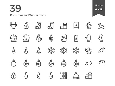 39 Christmas and Winter Icons christmas gifts icon iconography icons iconset latvia nounproject sketchapp snow winter