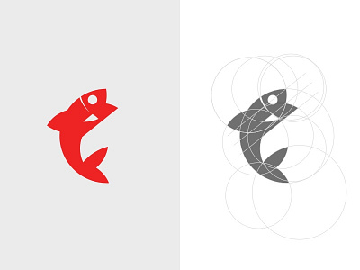 Fishing Discount Logo Grid branding fish fishing icon iconography identity illustration latvia logo nature riga shop