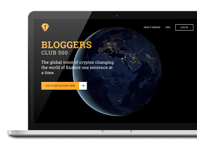 Portfolio Article: Bloggers Club 500 cryptocurrency design desktop typography ui ux website