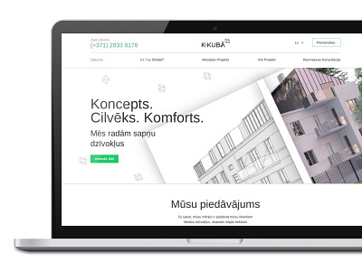 Potfolio Article: K-Kubā Website building estate interface latvia real rennovation riga typography ui ux website