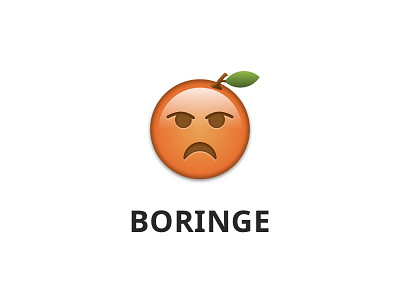 BORINGE angry boring emoji emotion face fun icon orange