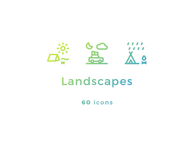 60 Landscapes Icons icon iconfinder icons iconset landscape latvia nature nounproject pictogram riga roadtrip sketchapp