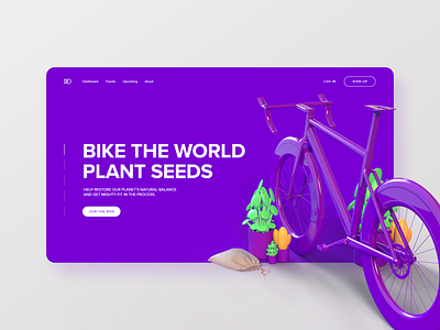 Bike the World - 3D Web Design Concept