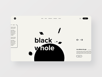 'Black Whole' - Black Hole Teaching Center concept clean design ill illustration landing page modern simple space ui ui design ux ux design web web concept web design
