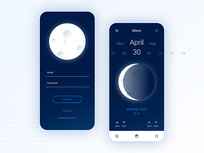 Moon app app app design dark design drawing figma log in mobile moon sing in ui user experience ux ui ux web web design