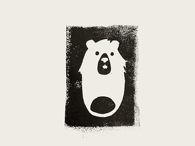 Nice to meet you Bearry :) bear black handmade illustration ink screen printing white