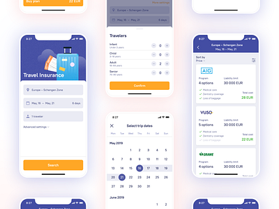 Insurance Plan App Concept app app concept application branding deisgn graphics illustration insurance ios sketch typography ui ux