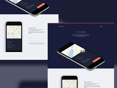 HereHere — Landing page new version app clean clear ios iphone 6 landing page minimalist mobile mockup pin